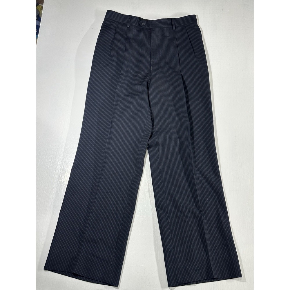 Roberto Villini Couture Vintage Blue Wool Pinstripe 3 Button Blazer And Pant 43R - Picture 10 of 16